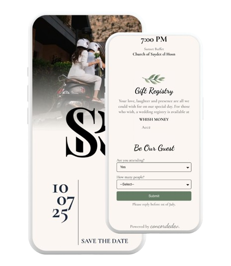 Elegant wedding invitation